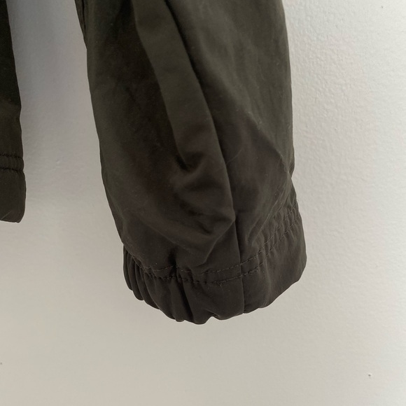 Eddie Bauer Mens Pullover Quarter Zip Nylon Jacket Size M‎ Olive Fleece Line - Picture 9 of 16